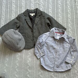 Carter’s Toddler Boy matching set Suit Jacket and Dress Shirt with hat